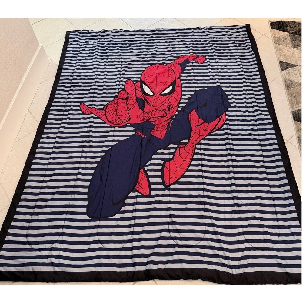 Marvel Spider-Man Twin Superhero Graphic Comforter Set Striped Msrvel/Jay Franco